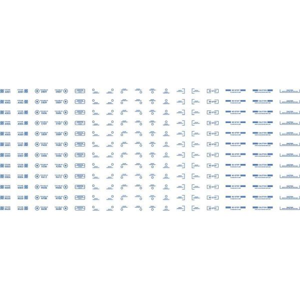 HiQParts RB03 Caution Decal One Color Blue 1/144 Scale (1 Sheet) Additional Image 4