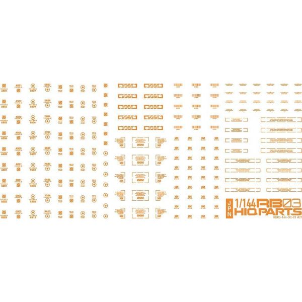 HiQParts RB03 Caution Decal One Color Orange 1/144 Scale (1 Sheet) Additional Image 1