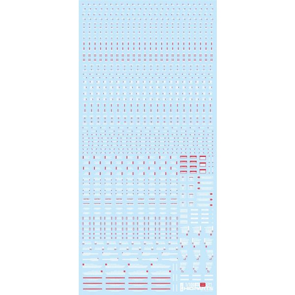 HiQParts RB01 Caution Decal White & Red 1/100 Scale (1 Sheet) Image