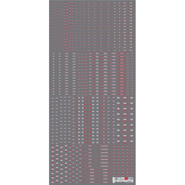 HiQParts RB03 Caution Decal White & Red 1/100 Scale (1 Sheet) Image