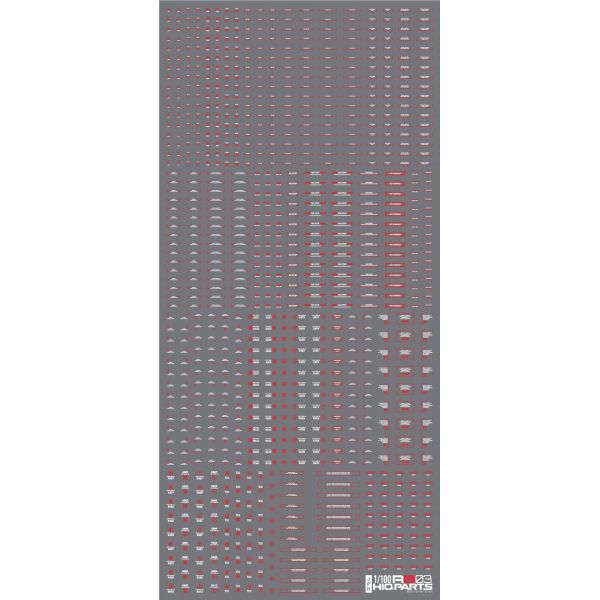 HiQParts RB03 Caution Decal White & Red 1/100 Scale (1 Sheet) Additional Image 1