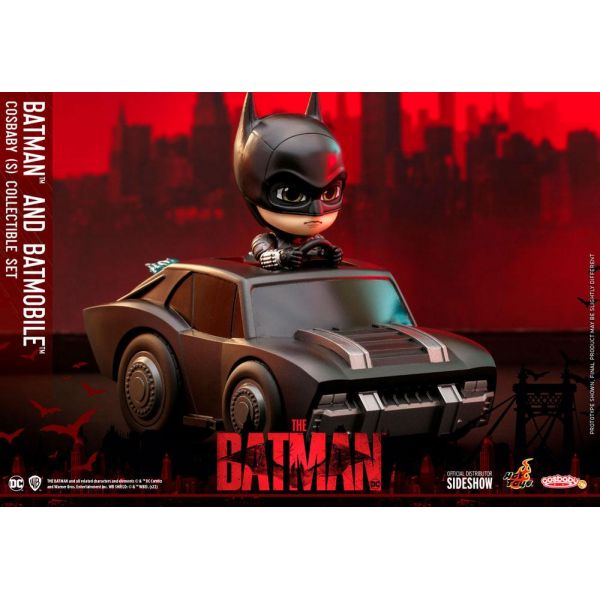 Batman & Batmobile Cosbaby Mini Figure Set 12 cm (The Batman) Additional Image 1