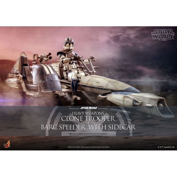 Heavy Weapons Clone Trooper & BARC Speeder with Sidecar 1/6 Scale Action Figure (Star Wars The Clone Wars) Additional Image 1