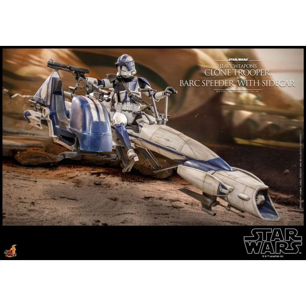 Heavy Weapons Clone Trooper & BARC Speeder with Sidecar 1/6 Scale Action Figure (Star Wars The Clone Wars) Additional Image 5