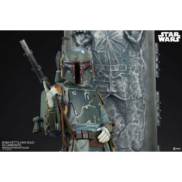 Premium Format Boba Fett and Han Solo in Carbonite Statue (Star Wars) Additional Image 5