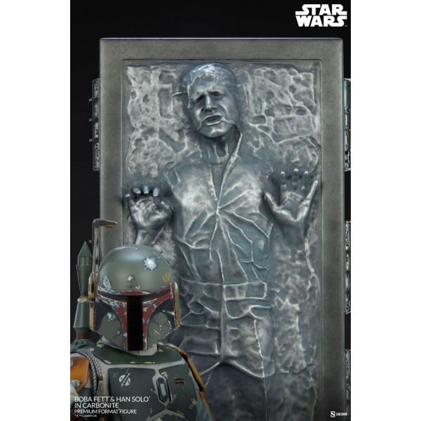 Premium Format Boba Fett and Han Solo in Carbonite Statue (Star Wars) Additional Image 6