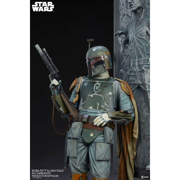 Premium Format Boba Fett and Han Solo in Carbonite Statue (Star Wars) Additional Image 7