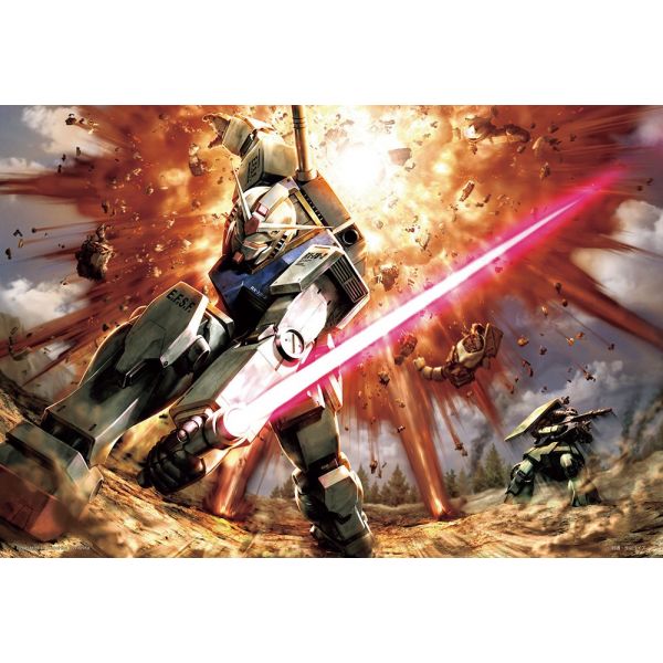 Jigsaw Puzzle Gundam First Battle (RX-78-2 vs Zaku IIs) 1000 Micro-Pieces (38 x 26cm) Image