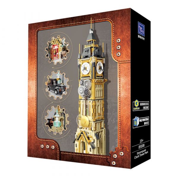 Original-Steampunk Series Construction Set Steampunk Clock Tower Park Additional Image 2