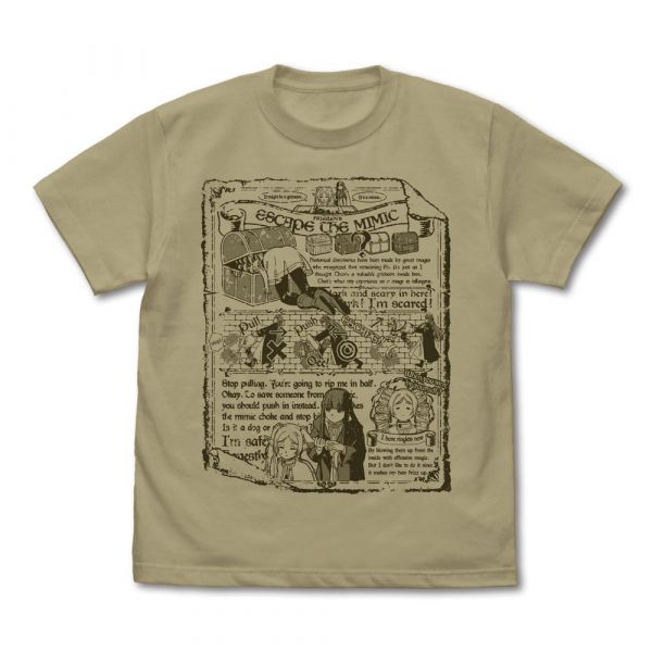 Frieren: Beyond Journey's End: Frieren & Fern Mimic Escape T-Shirt Sand Khaki (Japan Size L) Image