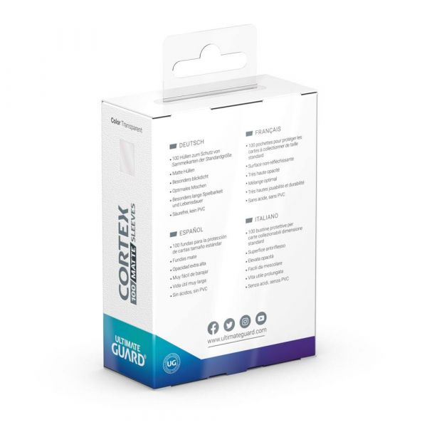 Ultimate Guard Cortex Sleeves Matte Standard Size - Transparent (Pack of 100) Additional Image 3