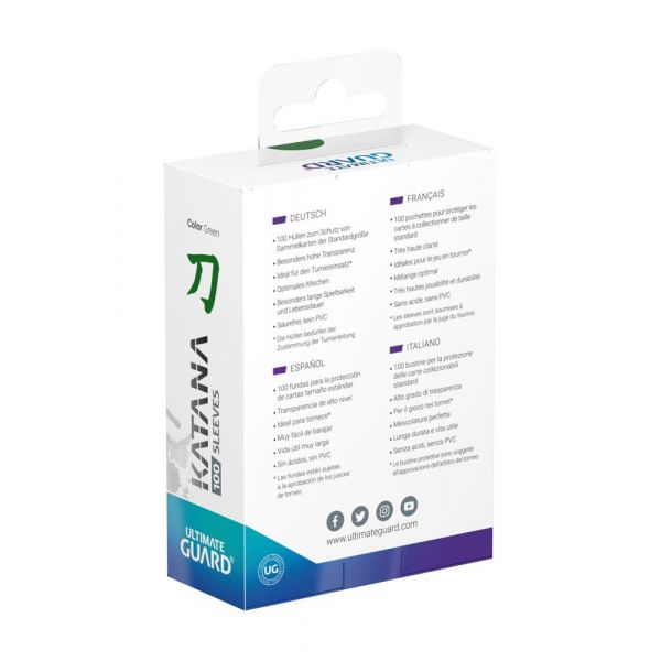 Ultimate Guard Katana Sleeves Standard Size - Green (Pack of 100) Additional Image 1