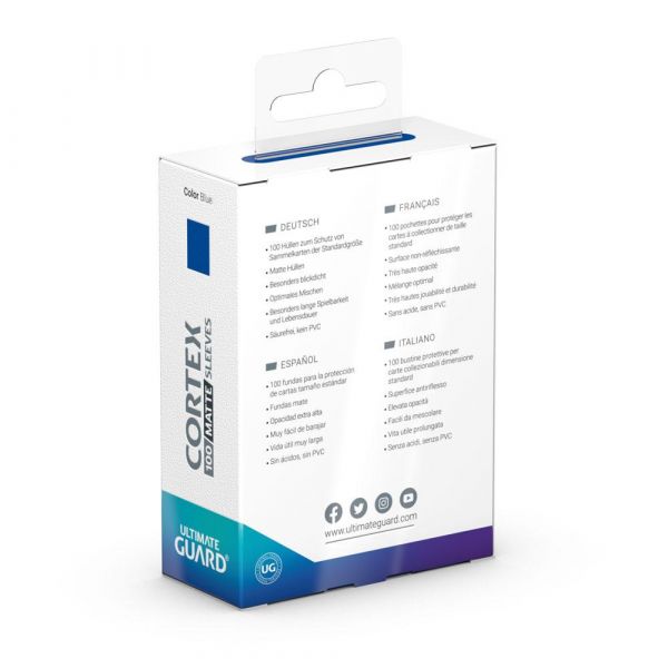 Ultimate Guard Cortex Sleeves Matte Standard Size - Blue (Pack of 100) Additional Image 3