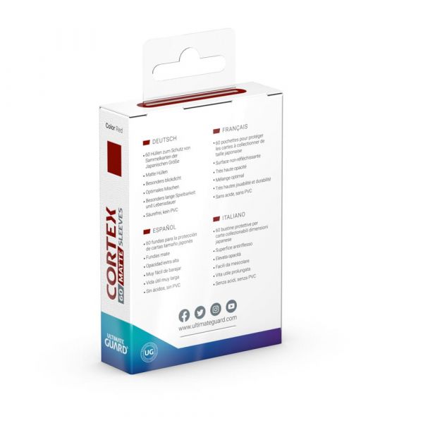 Ultimate Guard Cortex Sleeves Matte Japanese Size - Red (Pack of 60) Additional Image 3