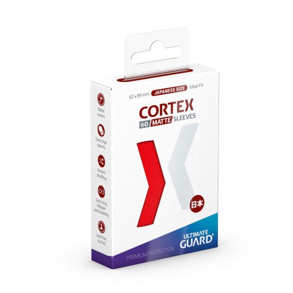 Ultimate Guard Cortex Sleeves Matte Japanese Size - Red (Pack of 60) Main Image
