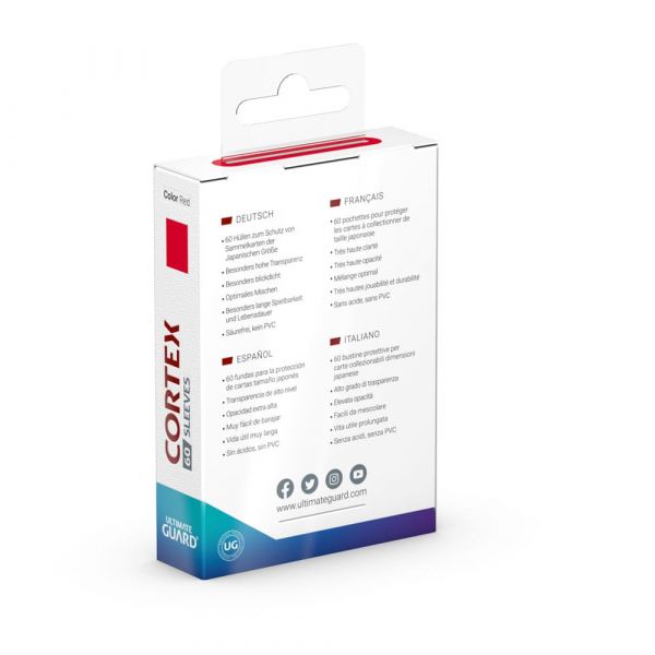 Ultimate Guard Cortex Sleeves Japanese Size - Red (Pack of 60) Additional Image 3