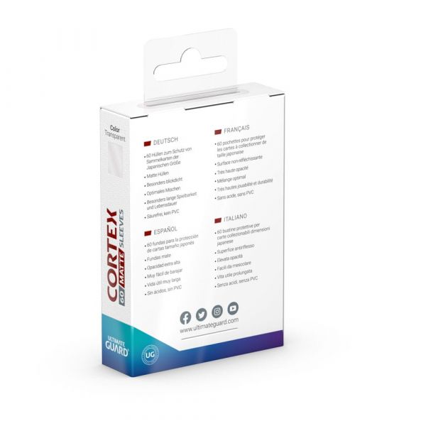 Ultimate Guard Cortex Sleeves Matte Japanese Size - Transparent (Pack of 60) Additional Image 3