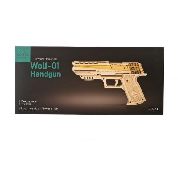 Ugears 3D Wooden Puzzle Wolf-01 Handgun Additional Image 1