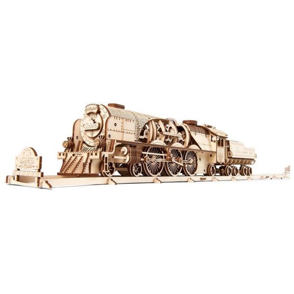 Ugears 3D Wooden Puzzle V-Express Steam Train with Tender Additional Image 5