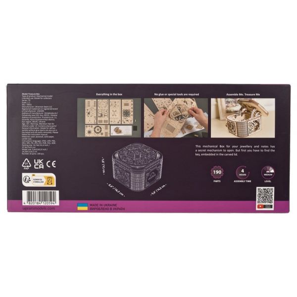 Ugears 3D Wooden Puzzle Treasure Box Additional Image 2
