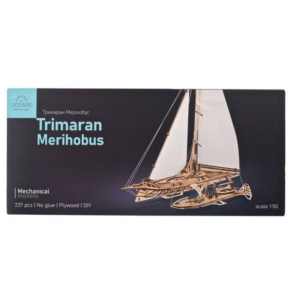 Ugears 3D Wooden Puzzle Trimaran Merihobus Additional Image 1