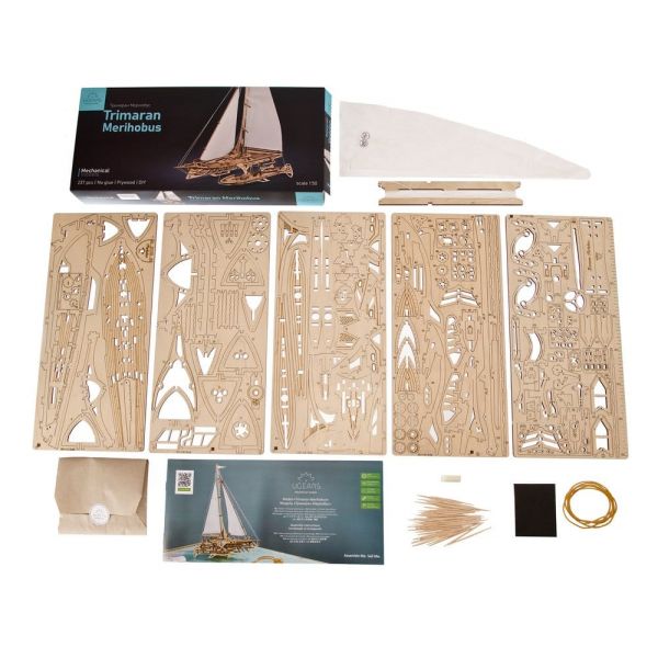 Ugears 3D Wooden Puzzle Trimaran Merihobus Additional Image 3