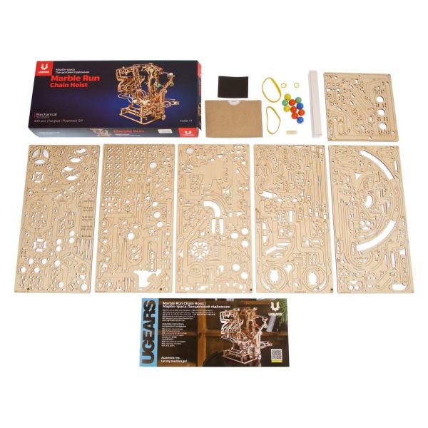 Ugears 3D Wooden Puzzle Marble Run Chain Hoist Additional Image 8