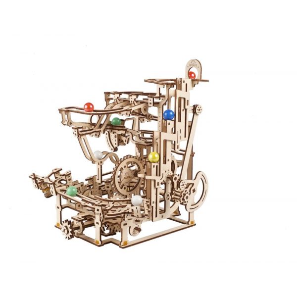 Ugears 3D Wooden Puzzle Marble Run Tiered Hoist Main Image