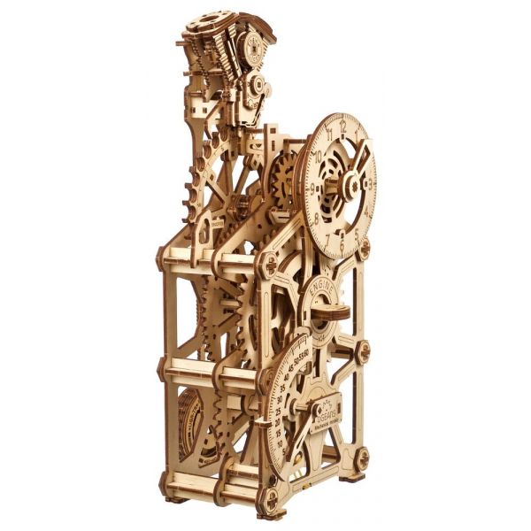 Ugears 3D Wooden Puzzle Engine Clock Additional Image 1