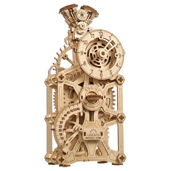 Ugears 3D Wooden Puzzle Engine Clock Additional Image 3