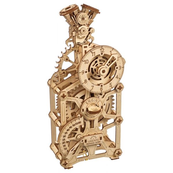 Ugears 3D Wooden Puzzle Engine Clock Additional Image 4