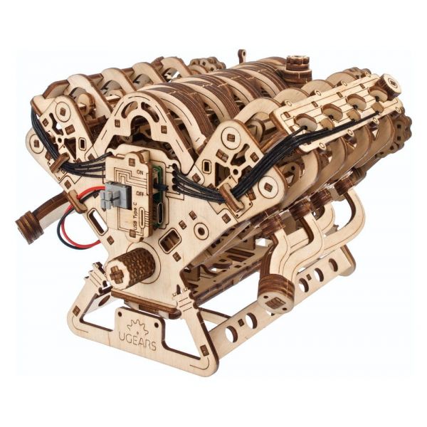 Ugears 3D Wooden Puzzle V8 Engine Additional Image 1