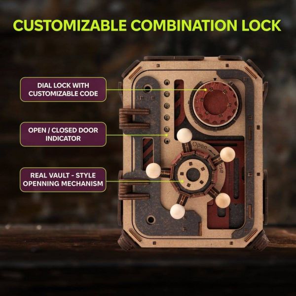 Ugears 3D Wooden Model Kit Safe Too 17 cm Additional Image 1