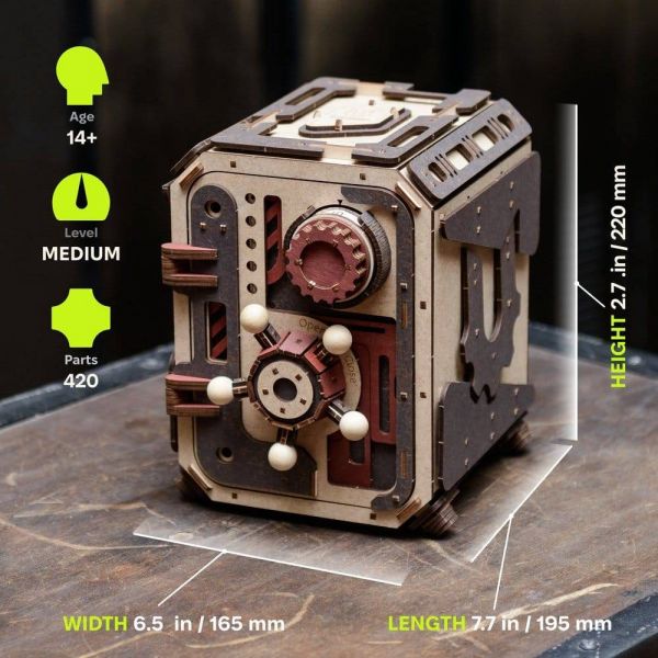 Ugears 3D Wooden Model Kit Safe Too 17 cm Additional Image 3