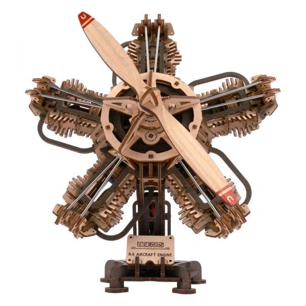 Ugears 3D Wooden Model Kit R-5 Aircraft Engine 25 cm Additional Image 6