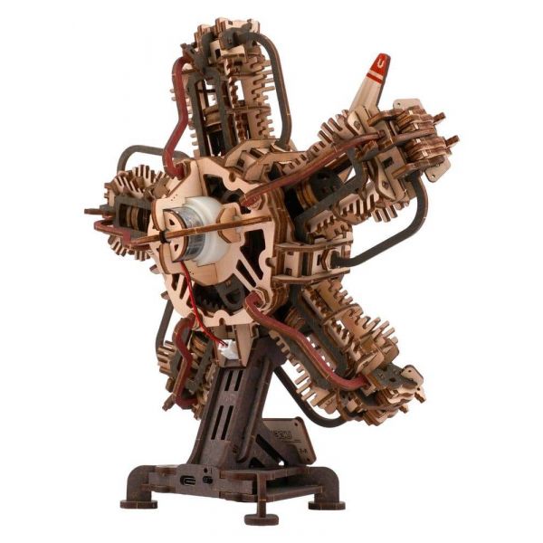 Ugears 3D Wooden Model Kit R-5 Aircraft Engine 25 cm Additional Image 7