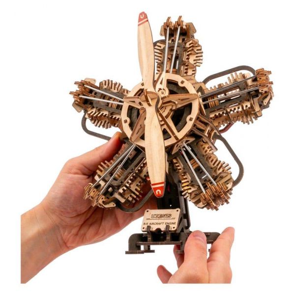 Ugears 3D Wooden Model Kit R-5 Aircraft Engine 25 cm Additional Image 8