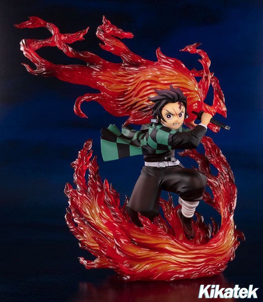 tanjiro figure with animated background
