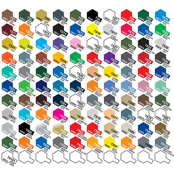 Tamiya TS-Series Color Chart Additional Image 2