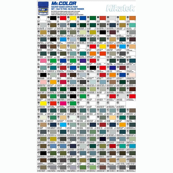 Mr Color Gundam Color Chart Additional Image 1