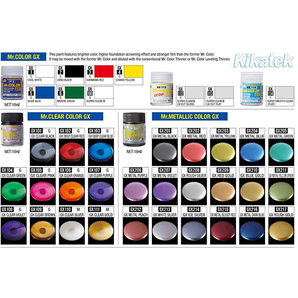 Mr Color GX Color Chart Additional Image 1