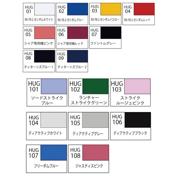 Mr Hobby Aqueous Gundam Color Chart Image