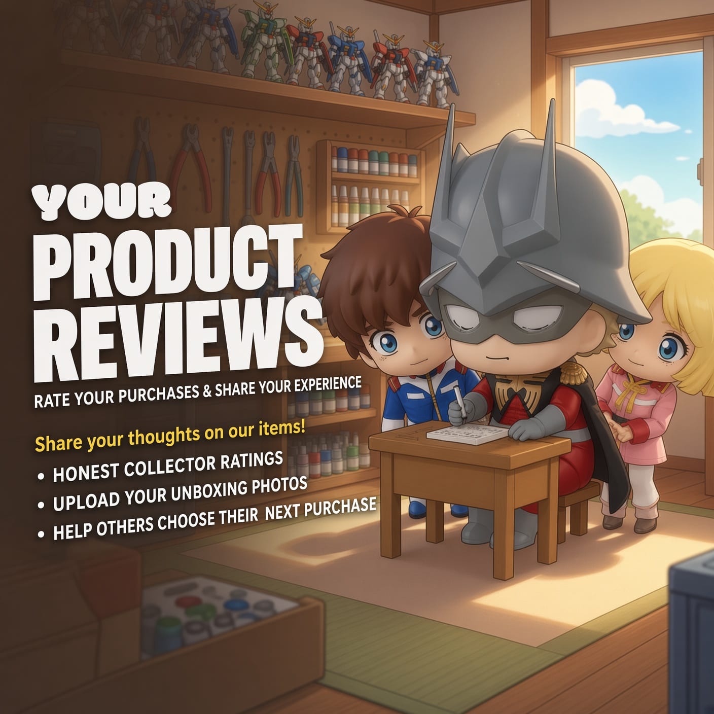Promotional Banner for Your Product Reviews - Rate your purchases and share your experience